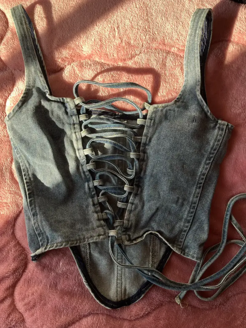 Corsé de mezclilla estilo vintage - 2