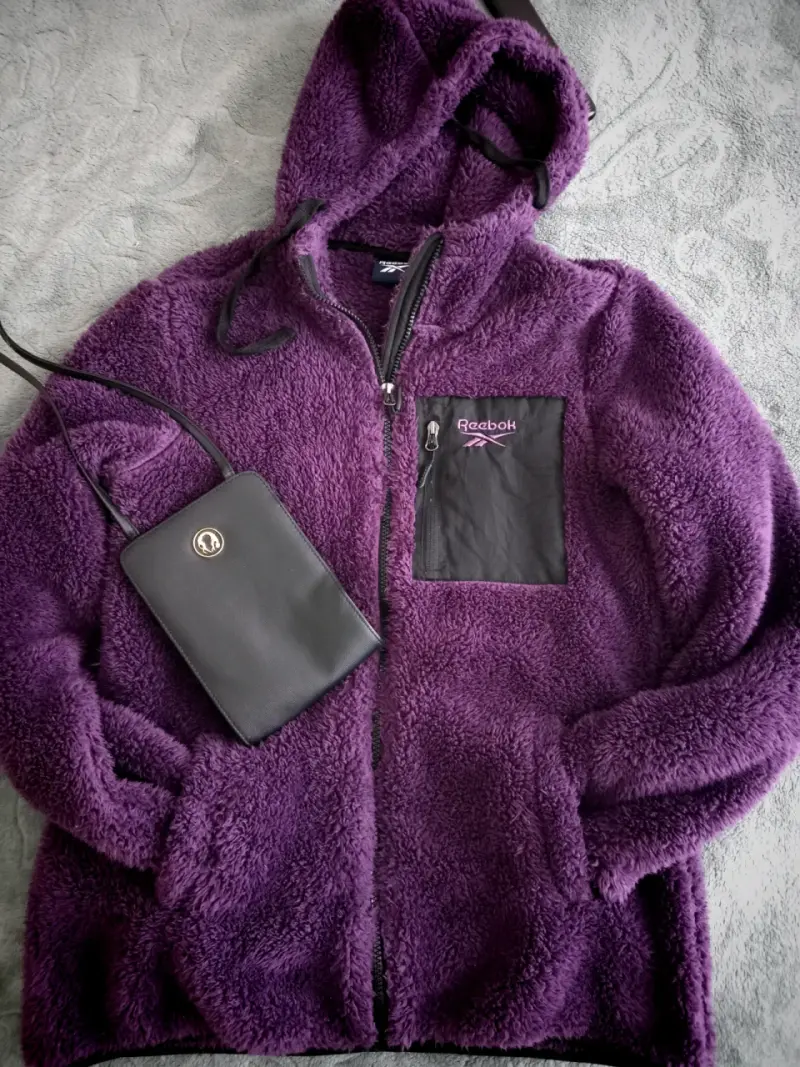 Chaqueta polar morada Reebok con capucha - 2