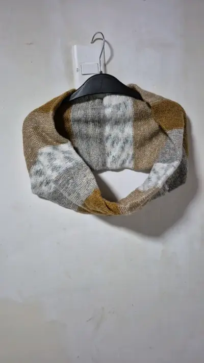 Bufanda de lana multicolor tejida a mano - miniatura 4