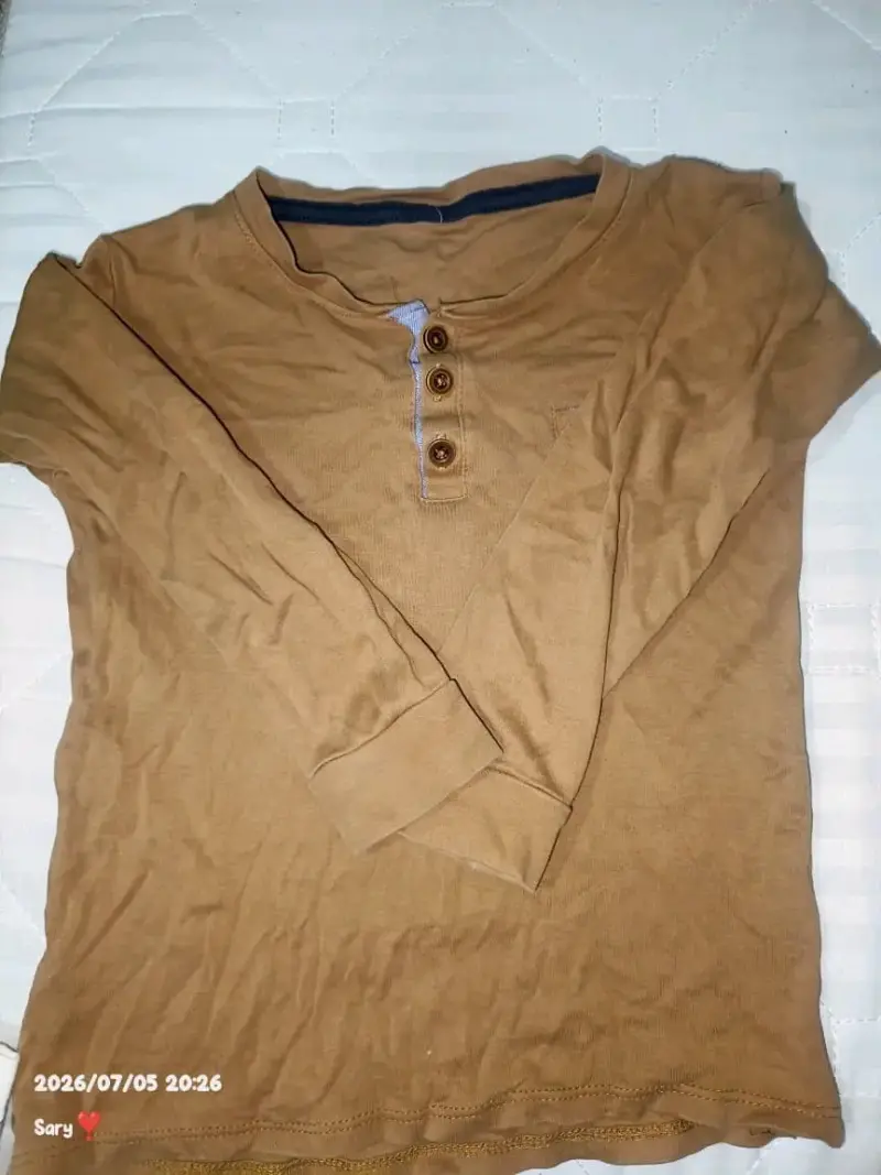 Polera manga larga color marrón - 2