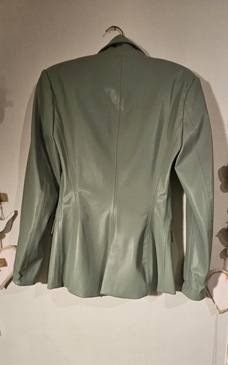 Blazer verde menta de cuero sintético Zara - 2