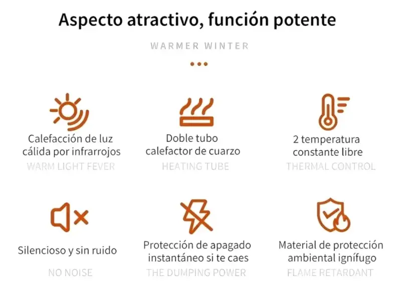 Calefactor eléctrico portátil de cuarzo - 5