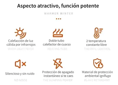 Calefactor eléctrico portátil de cuarzo - miniatura 5