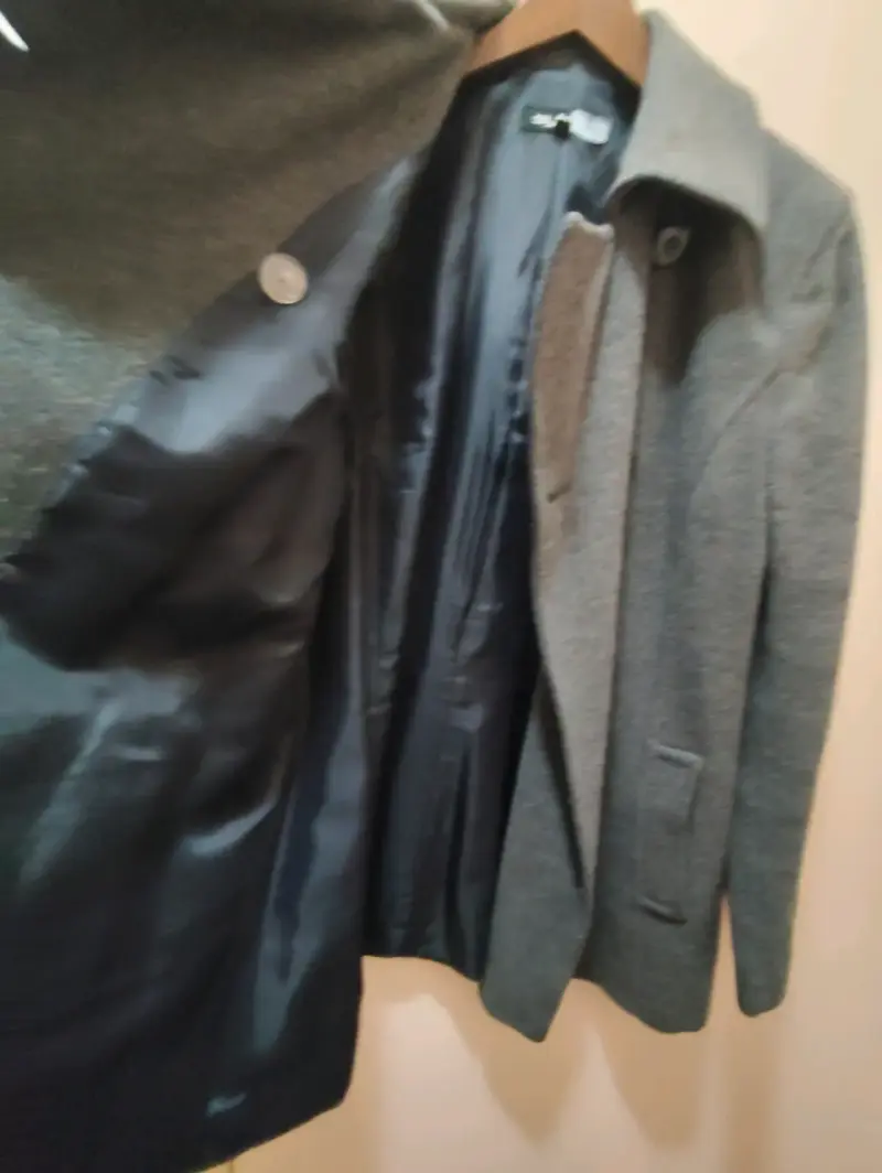 Chaquetón gris de lana para mujer - 3