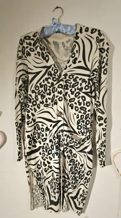 Barbados Cardigan animal print beige y negro - miniatura 1