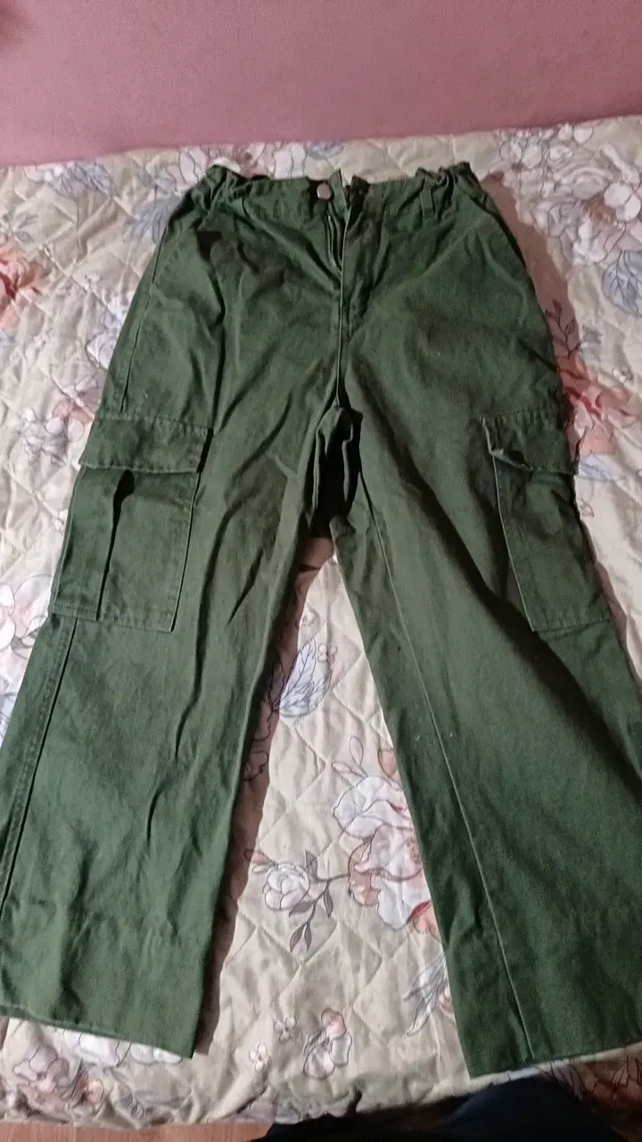 Pantalones cargo verde niña - 1