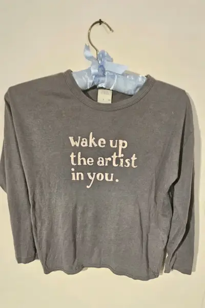 Infantil Polera gris con mensaje artístico Zara - miniatura 1