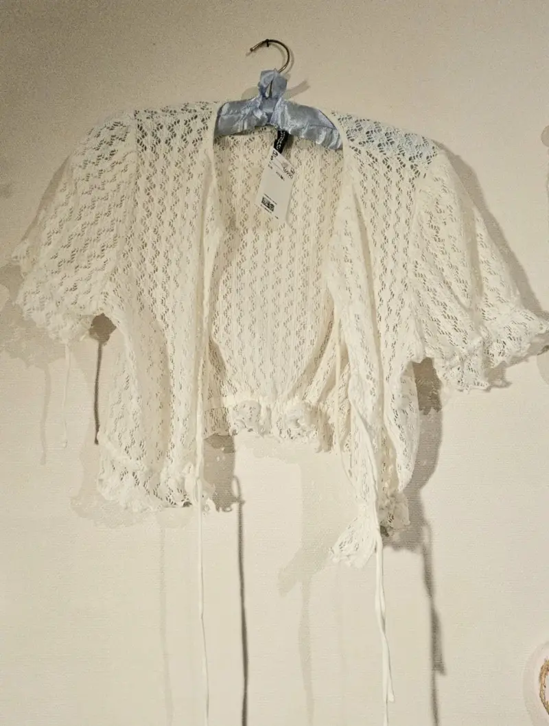 Cardigan de encaje blanco HM - 2