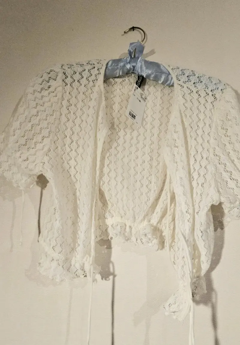 Cardigan de encaje blanco HM - 3