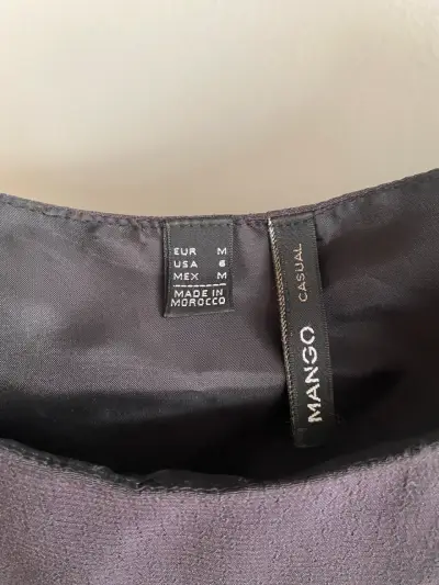 Vestido negro de manga corta elegante MANGO - miniatura 2