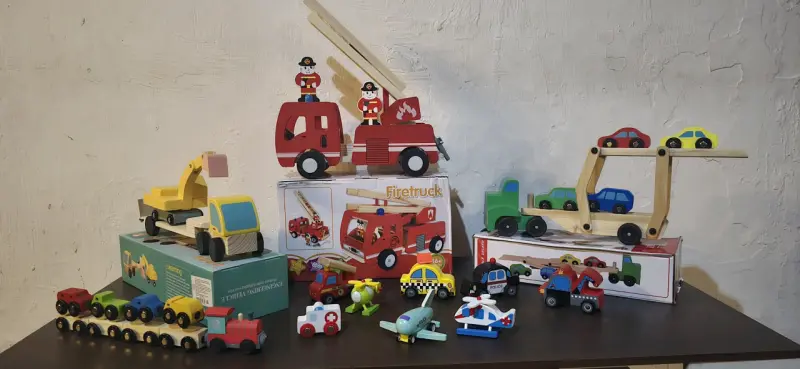 Camión de bomberos de madera para niños - 4