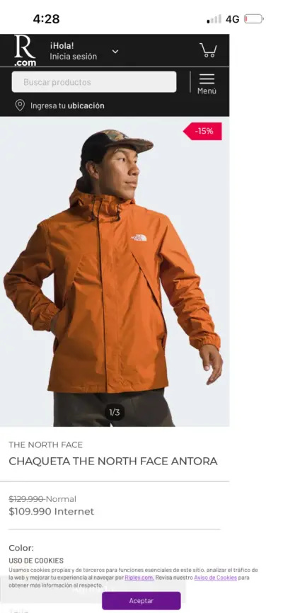 Chaqueta The North Face  ORIGINAL impermeable - miniatura 1