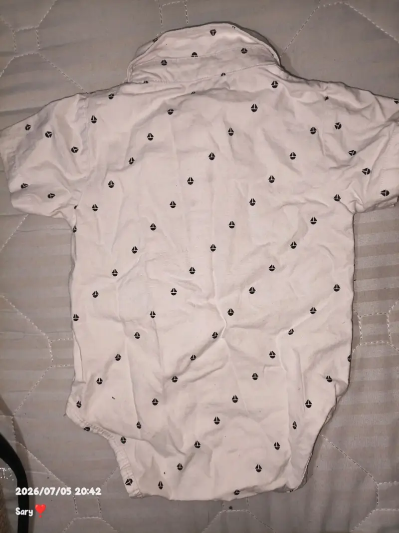 Body camisa de bebé blanco con estampado - 2