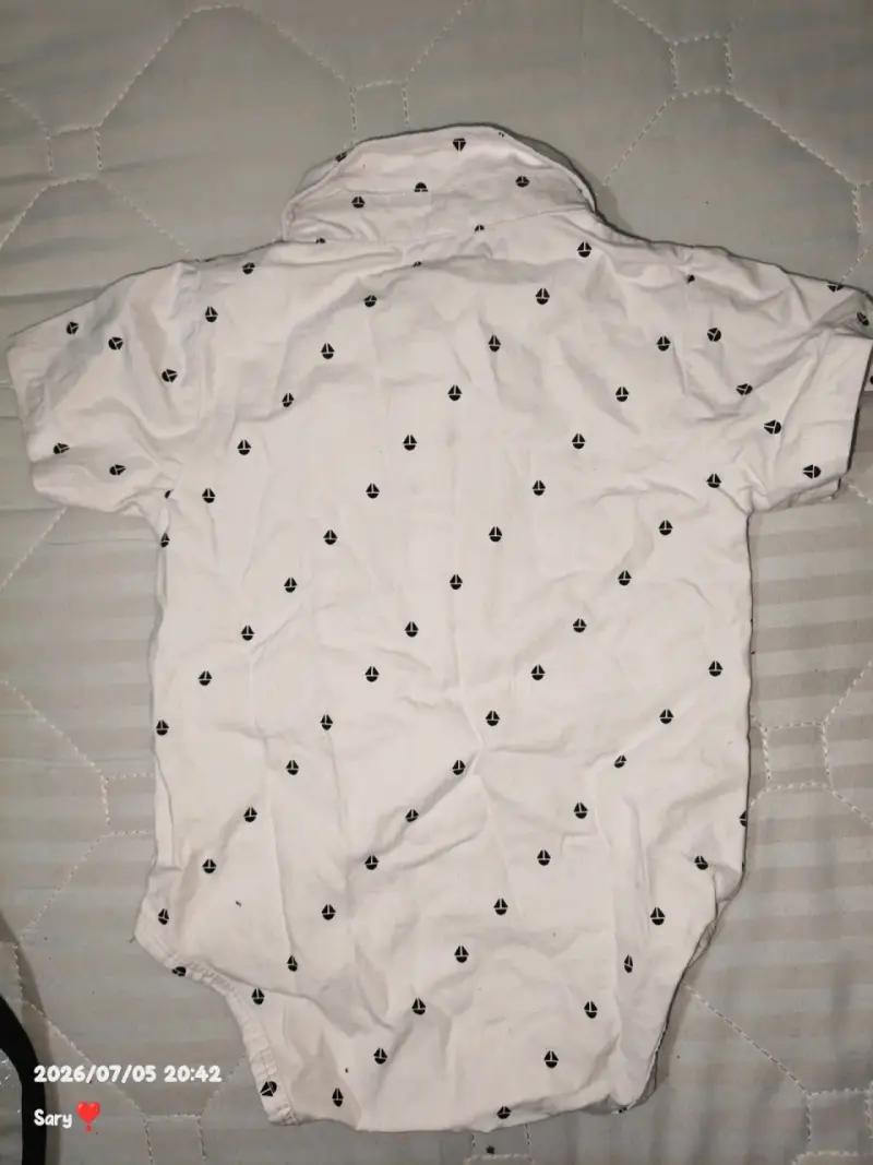Body camisa de bebé blanco con estampado - 3