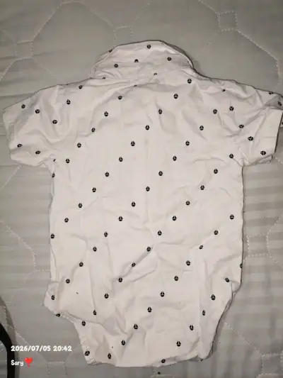 Body camisa de bebé blanco con estampado - miniatura 3