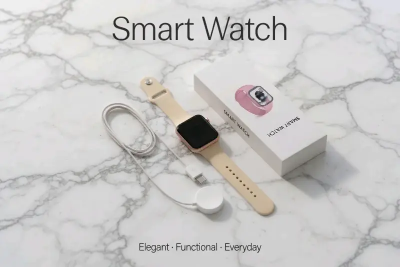 Smartwatch con correa amarilla y pantalla grande - 4