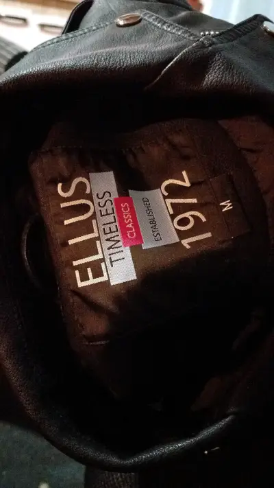 Chaqueta de cuero Ellus negra - miniatura 1
