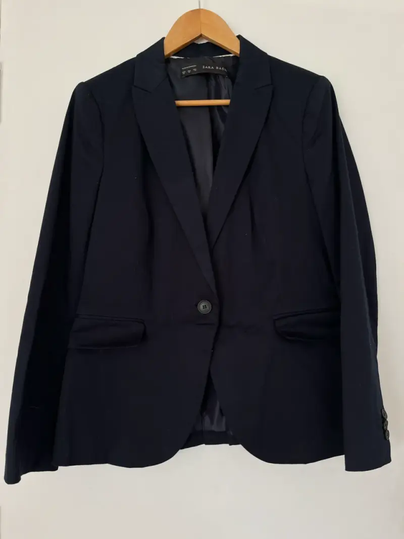 Blazer azul marino Zara Basic para mujer - 2