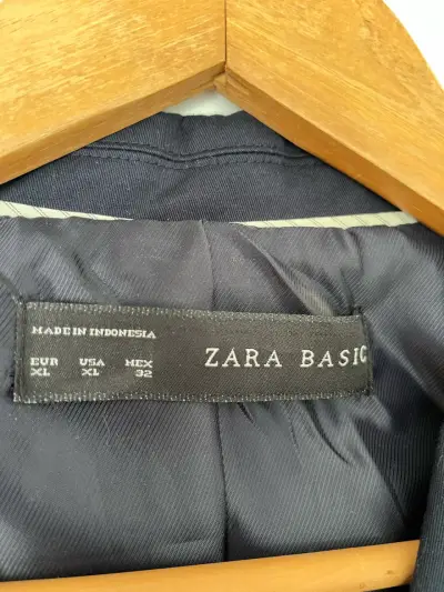 Blazer azul marino Zara Basic para mujer - miniatura 5