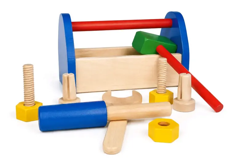 Juego de herramientas de madera para niños