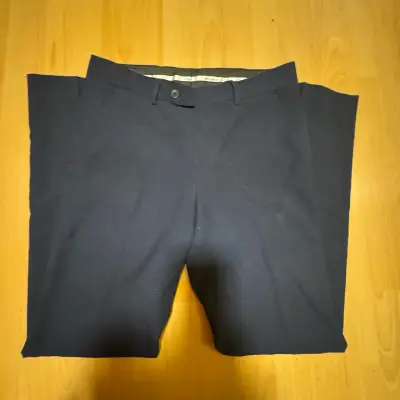 Pantalones de vestir azul marino para hombre - miniatura 2