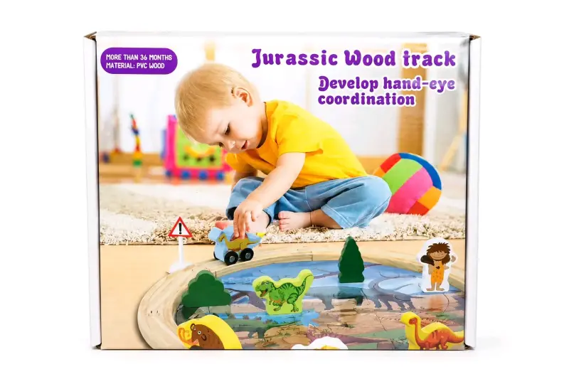 Juego de pista Jurassic Wood para niños