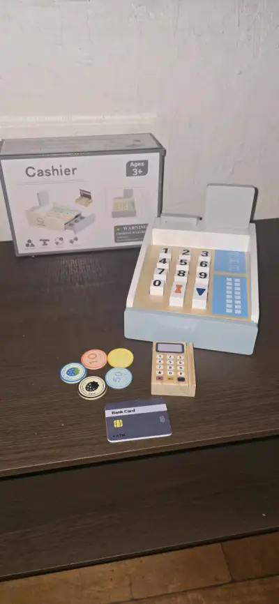 Caja registradora de juguete de madera - miniatura 3