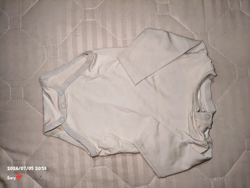 Body de bebé blanco con mangas largas - 2