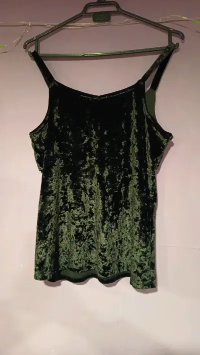 Blusa de terciopelo verde elegante - miniatura 5