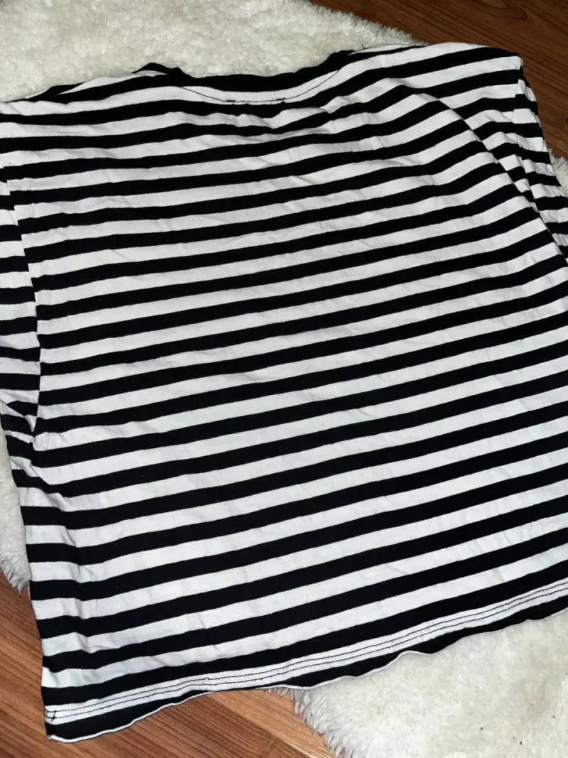 Polera a rayas Zara blanco y negro - 3