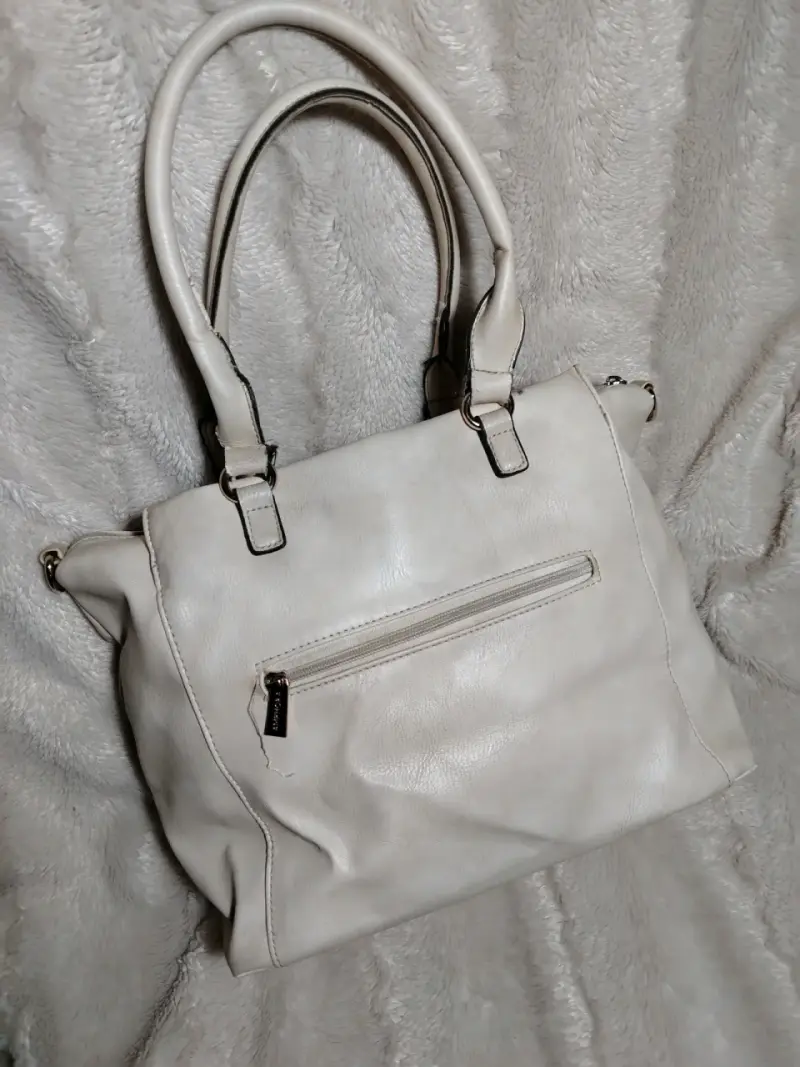 Bolso de mano blanco con textura de cocodrilo - 2