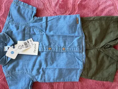 Conjunto infantil azul con estampado de animales - miniatura 2
