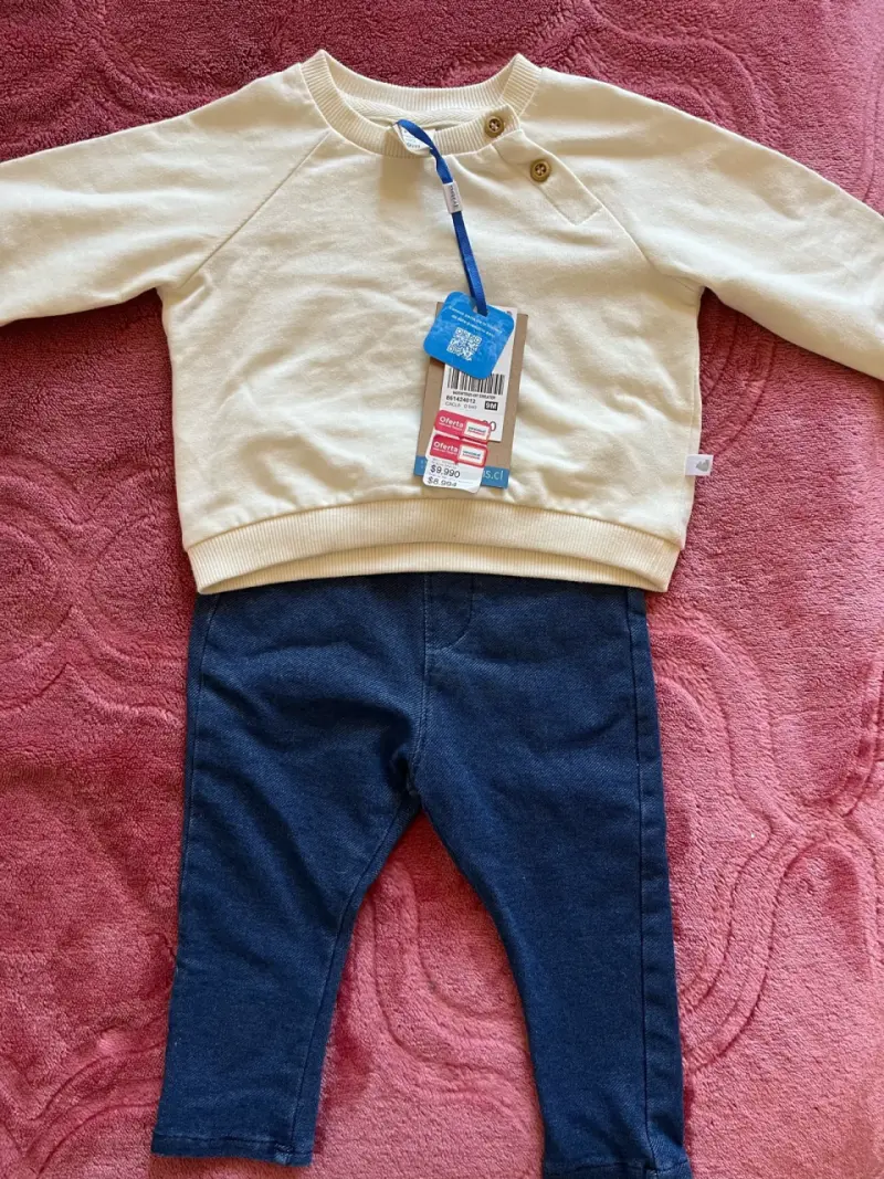 Conjunto infantil azul con estampado de animales - 3