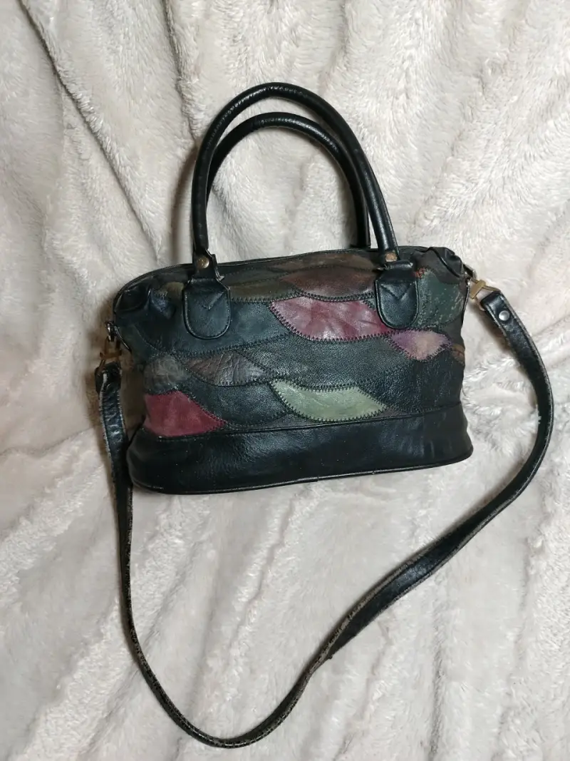 Bolso de cuero multicolor estilo vintage - 2