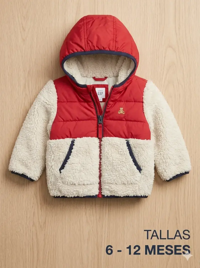 Chaqueta de bebé GAP roja con capucha