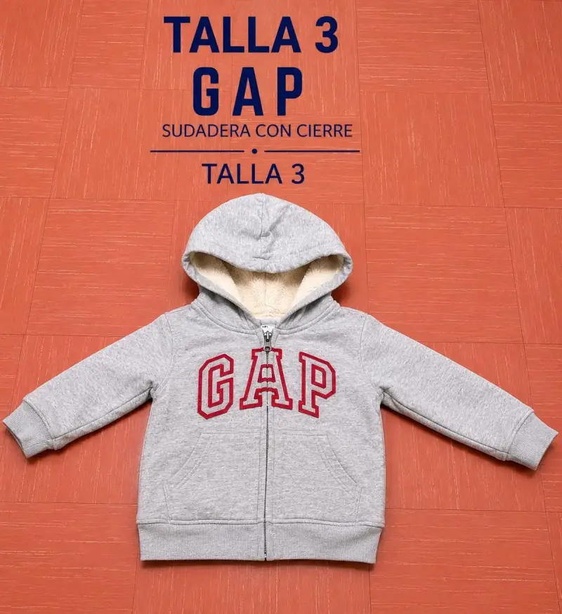 Sudadera GAP gris con capucha talla 3