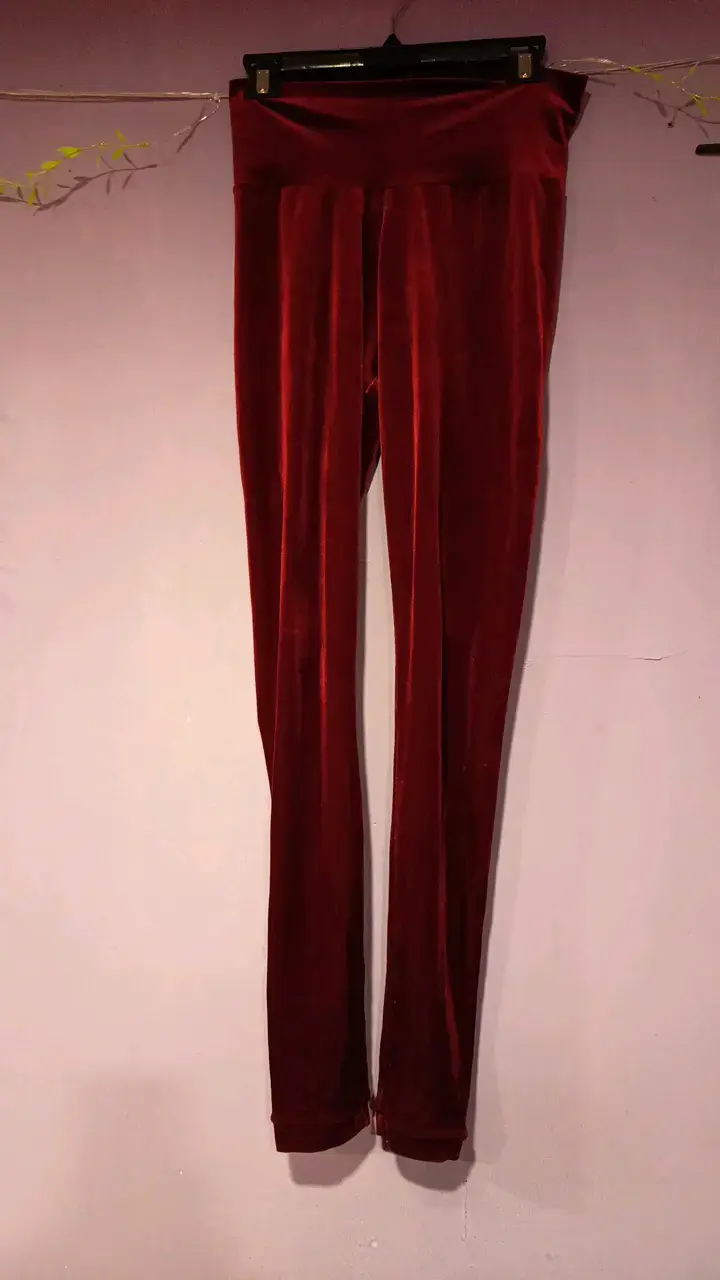 Calzas de terciopelo rojo para mujer - 1