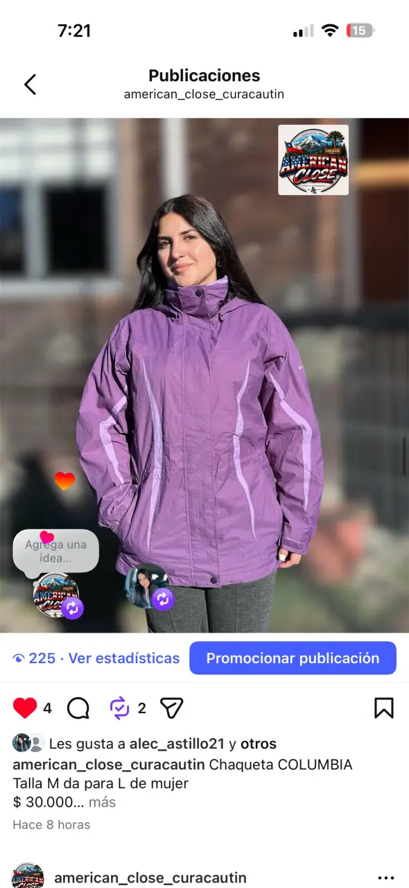 Chaqueta Columbia morada para mujer