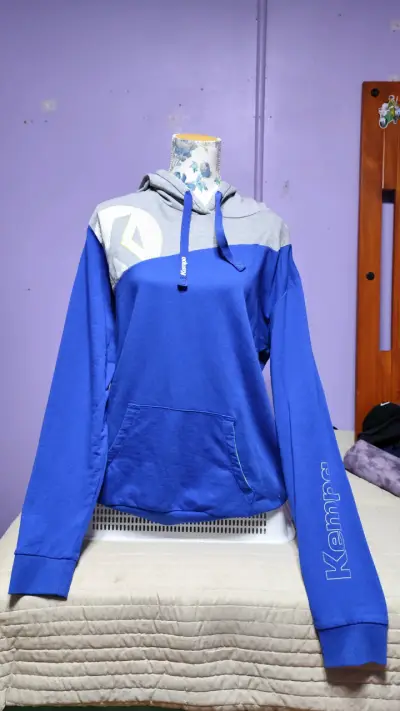 Polerón deportivo Kempa azul y gris - miniatura 1