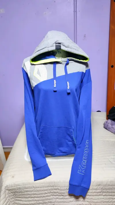 Polerón deportivo Kempa azul y gris - miniatura 2