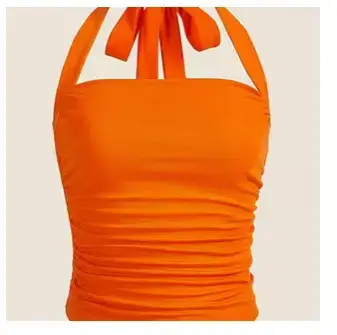 Top halter naranja ajustado - miniatura 1