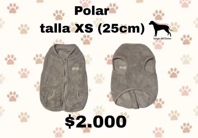 Polar para perro talla XS gris