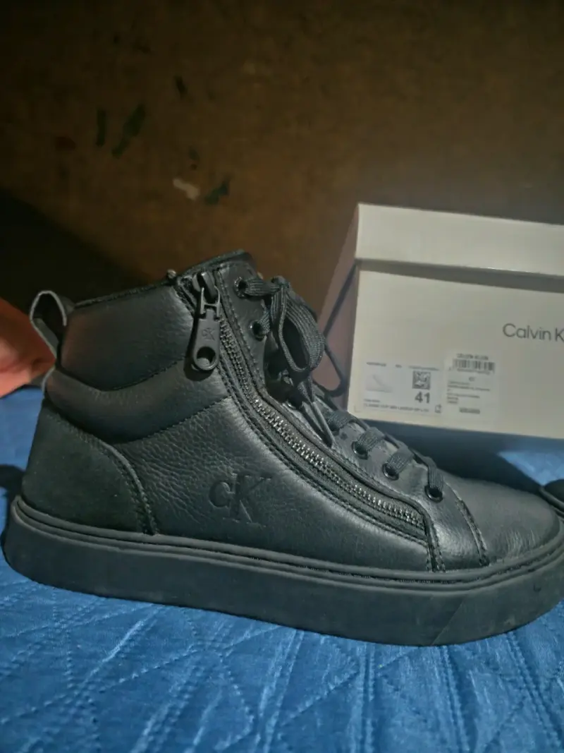 Zapatillas negras Calvin Klein de cuero - 2