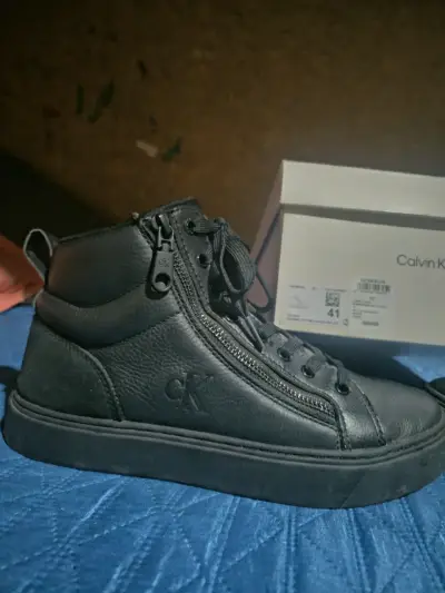 Zapatillas negras Calvin Klein de cuero - miniatura 2