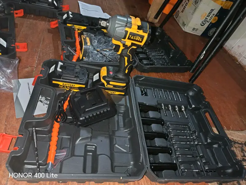 Taladro de impacto con accesorio,2bateria+cargador - 6