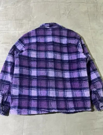 Chaqueta de lana a cuadros morada H&M - miniatura 2