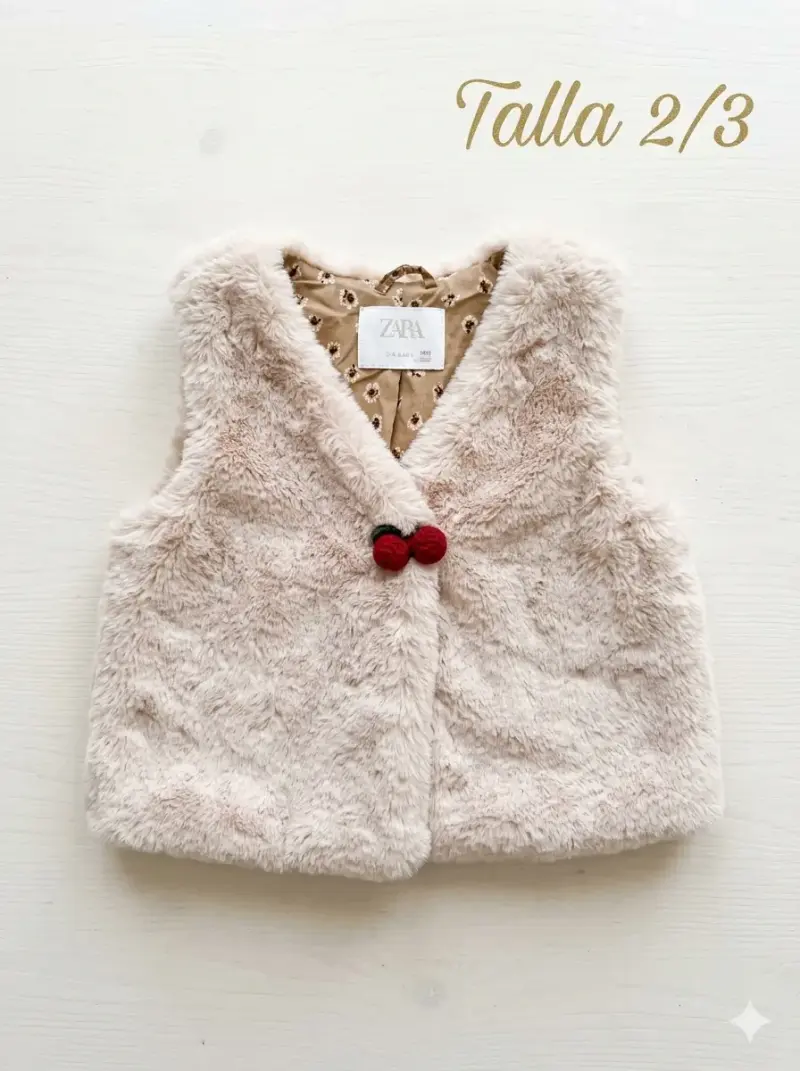 Chaleco de peluche Zara para niña talla 2/3