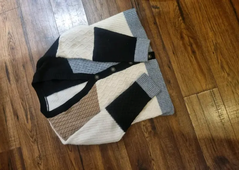 Cardigan de punto multicolor - 1