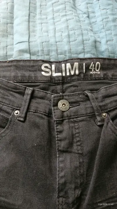 Jeans slim negros talla 40 para hombre - miniatura 1