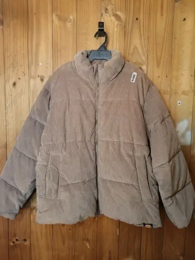 Chaqueta acolchada de pana marrón - miniatura 1
